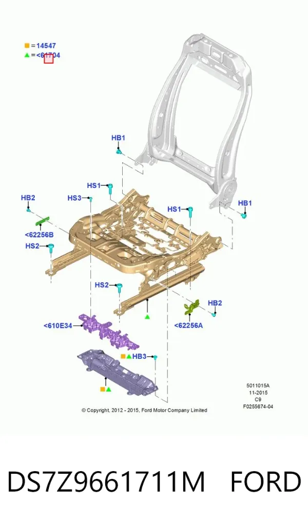 Мотор привода регулировки сиденья DS7Z9661711M Ford