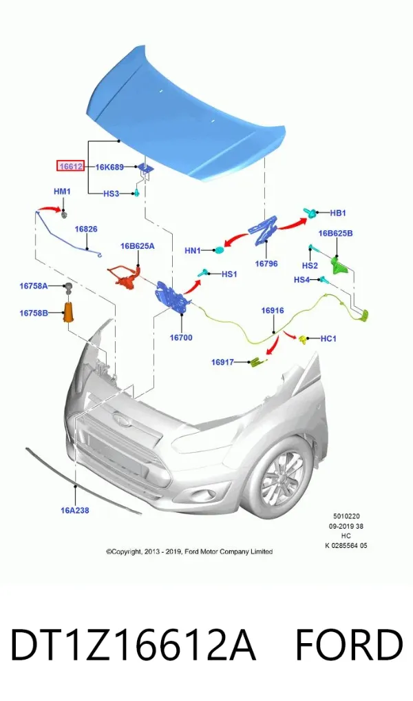 Капот DT1Z16612A Ford