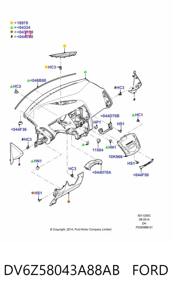  DV6Z58043A88AB Ford