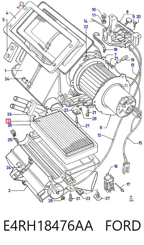 Радиатор печки E4RH18476AA Ford