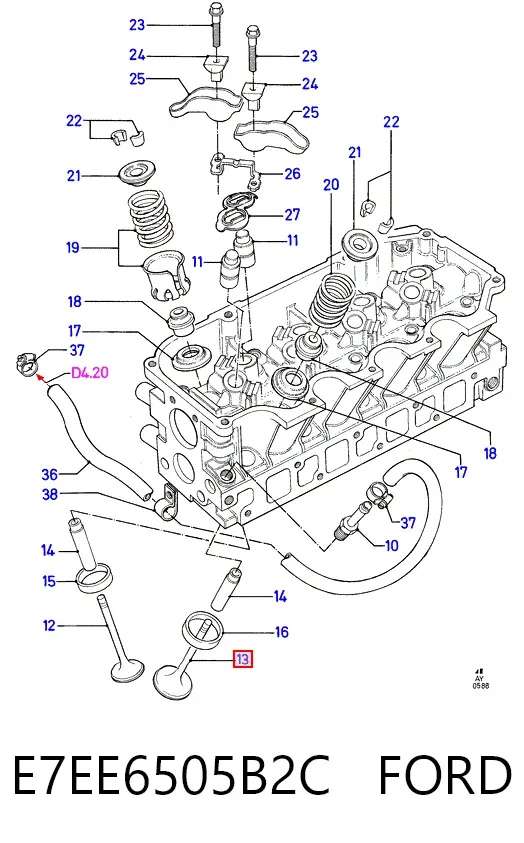 Выпускной клапан E7EE6505B2C Ford