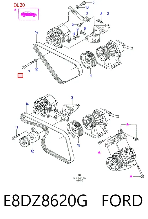 Ремень генератора E8DZ8620G Ford
