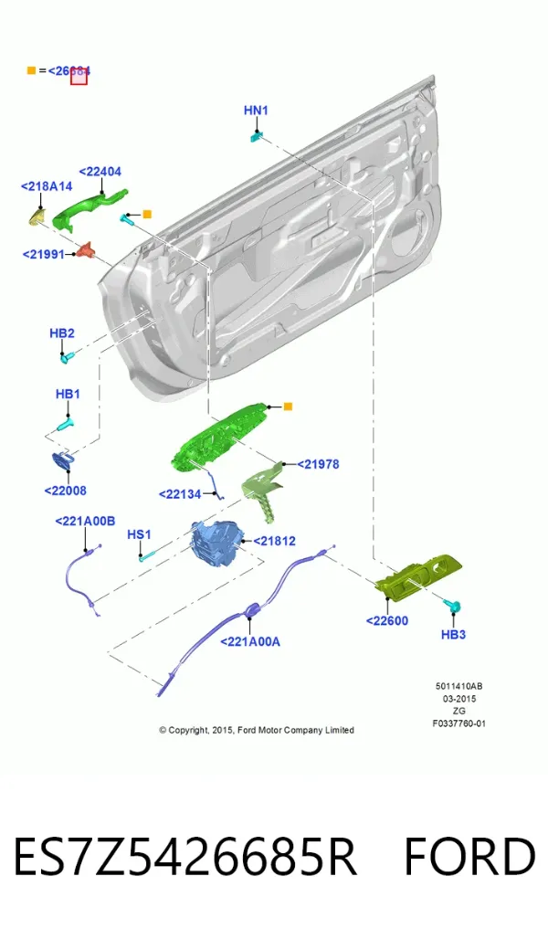 Держатель наружной ручки двери передней левой ES7Z5426685R Ford