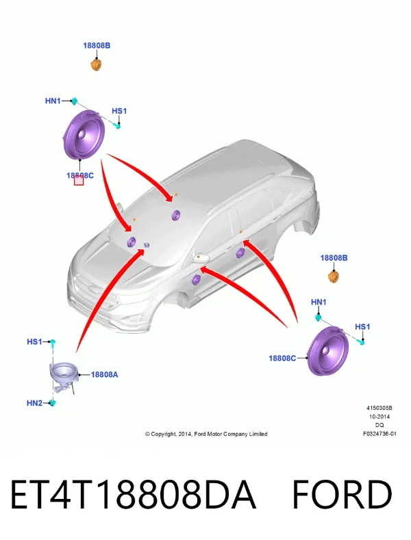 Динамик передней двери ET4T18808DA Ford