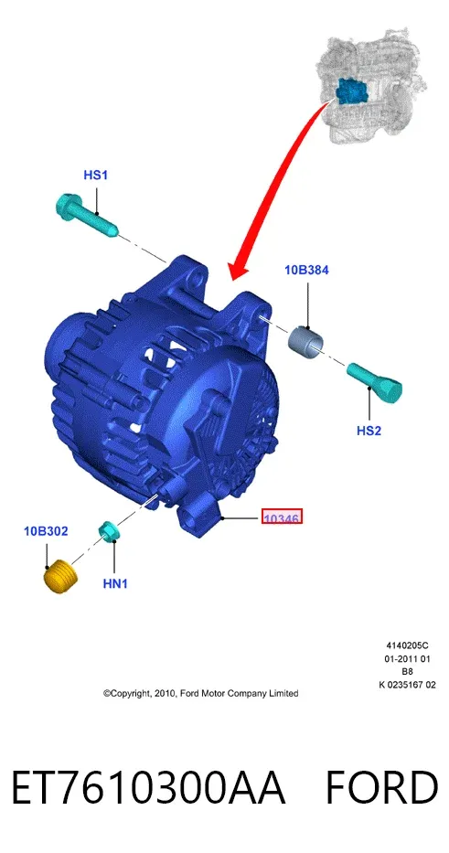 Генератор ET7610300AA Ford