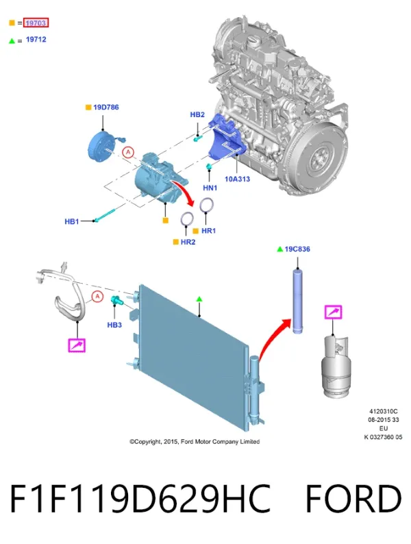 Компрессор кондиционера F1F119D629HC Ford