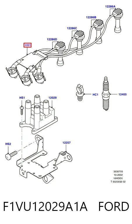 Катушка зажигания F1VU12029A1A Ford