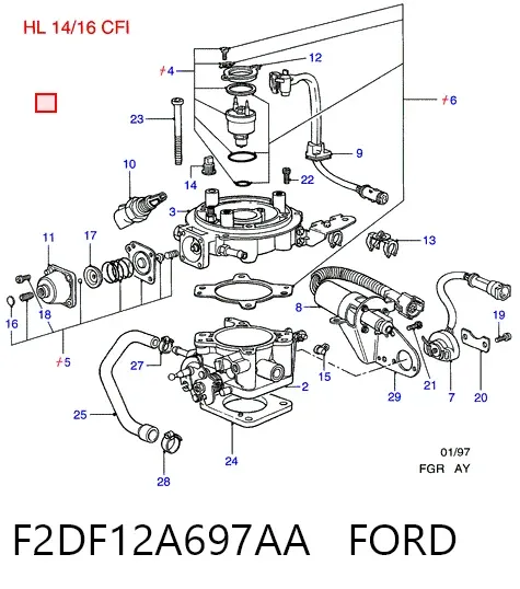 Датчик температуры всасываемого воздуха F2DF12A697AA Ford