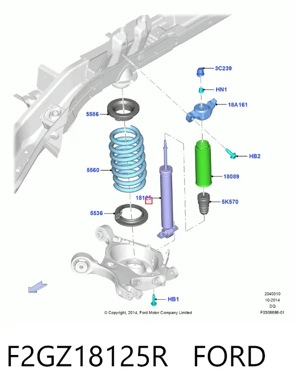 Амортизатор задний F2GZ18125R Ford