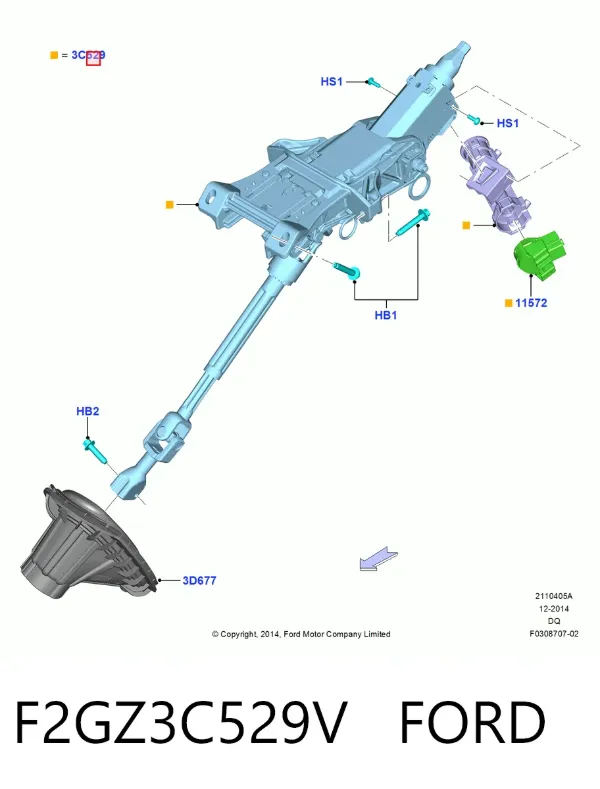 Рулевая колонка F2GZ3C529V Ford
