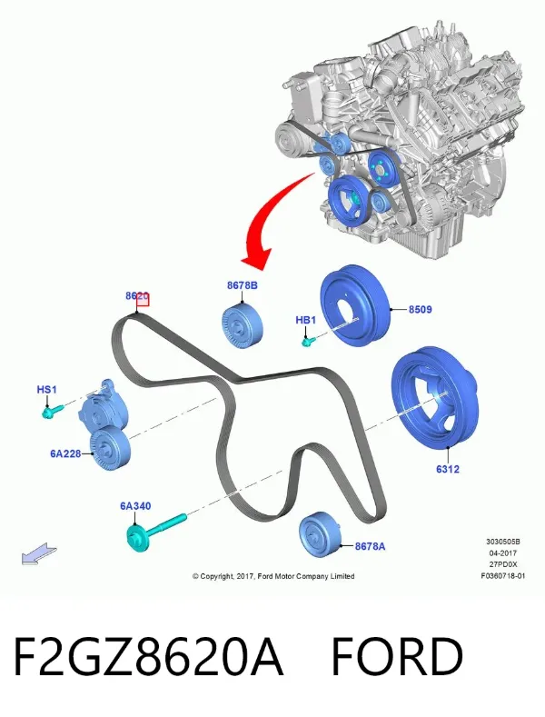Ремень генератора F2GZ8620A Ford