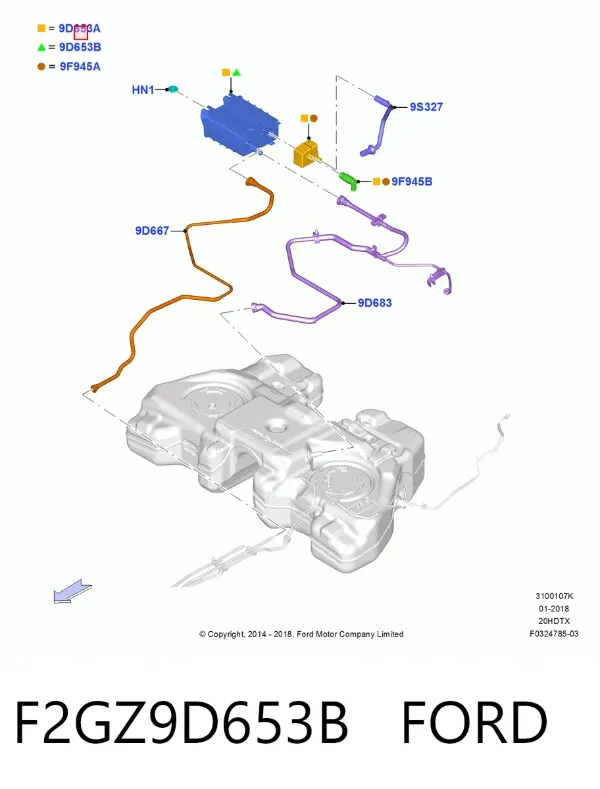 Адсорбер F2GZ9D653B Ford