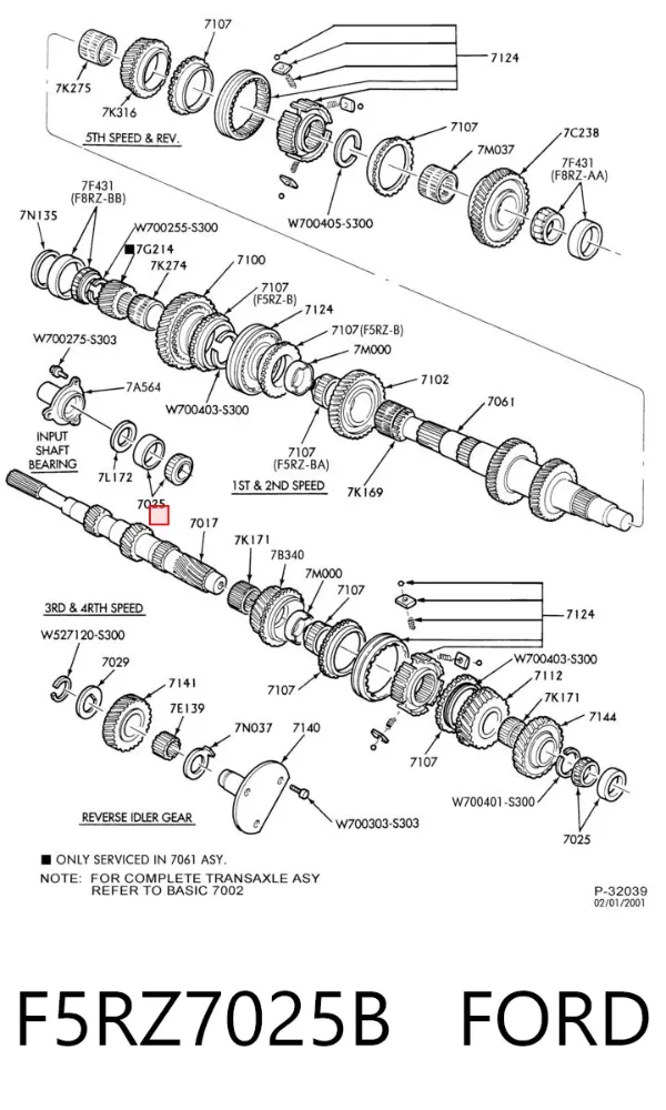Подшипник задней ступицы F5RZ7025B Ford
