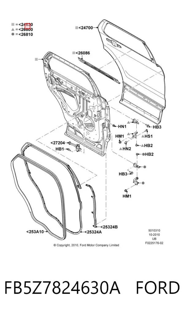 Дверь задняя правая Ford Explorer U5