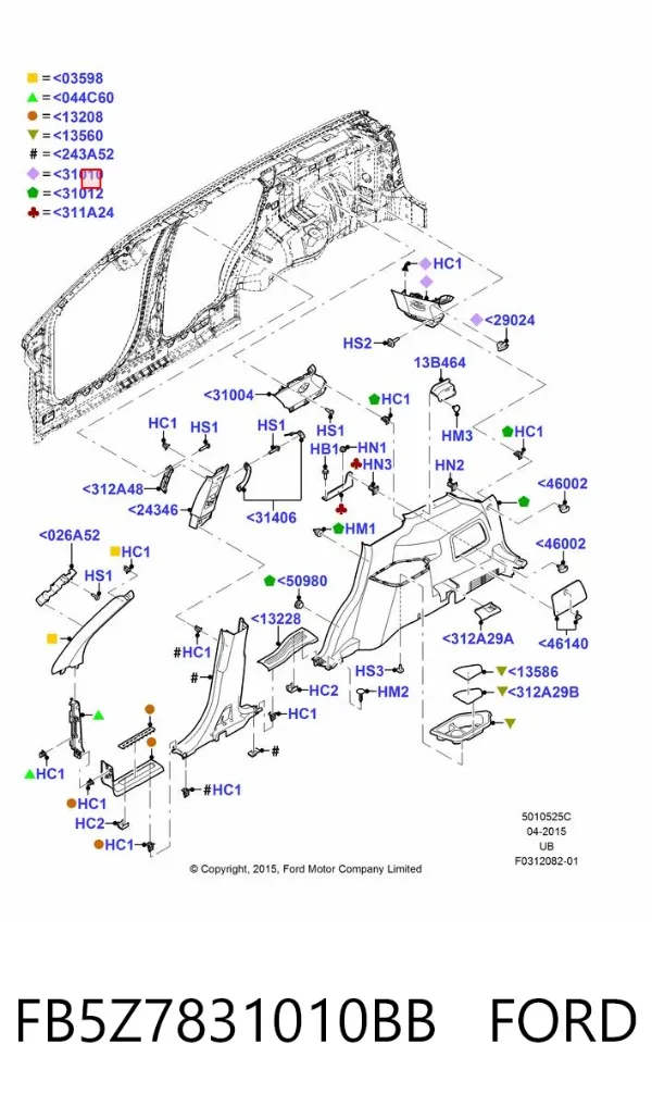  FB5Z7831010BB Ford