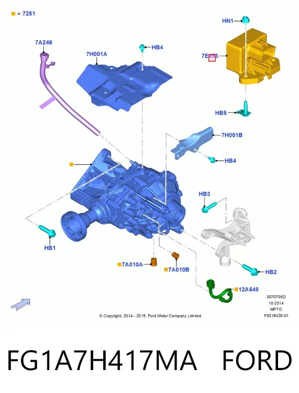 Блок управления раздаткой FG1A7H417MA Ford