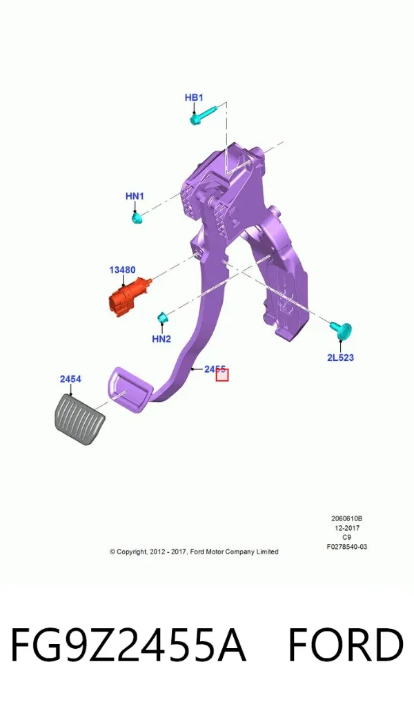 Педаль тормоза FG9Z2455A Ford