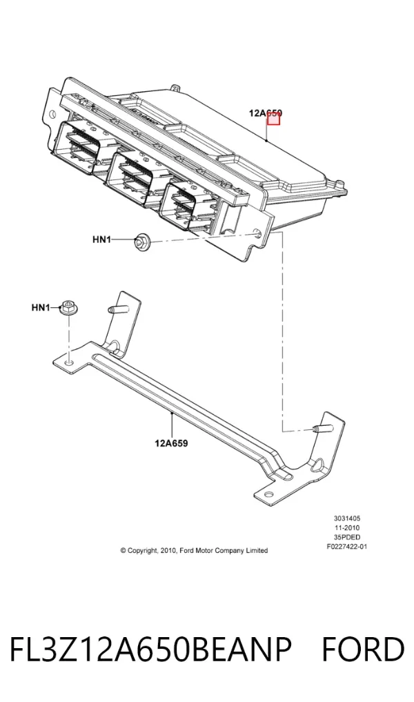Блок управления двигателем FL3Z12A650BEANP Ford