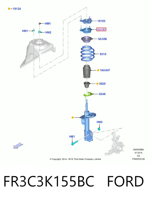 Опора переднего амортизатора FR3C3K155BC Ford