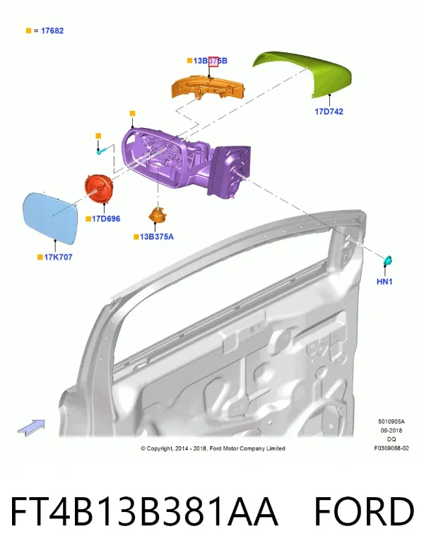 Указатель поворота зеркала правый 5325271 Ford