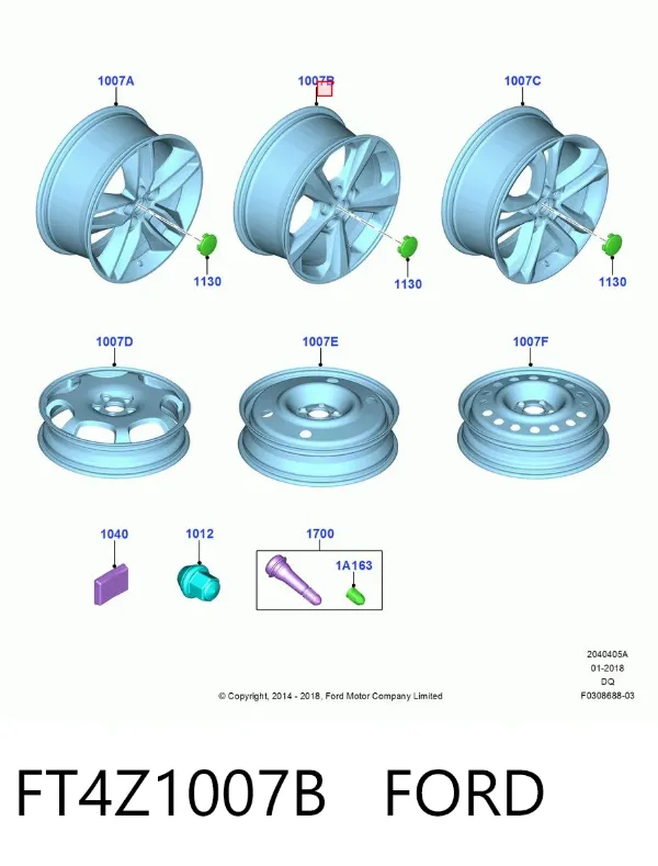 Диски колесные FT4Z1007B Ford