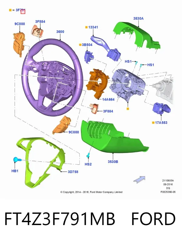 Подрулевой переключатель FT4Z3F791MB Ford