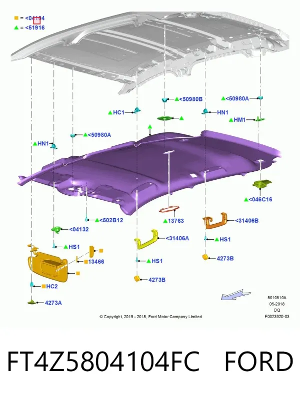 Солнцезащитный козырек FT4Z5804104FC Ford