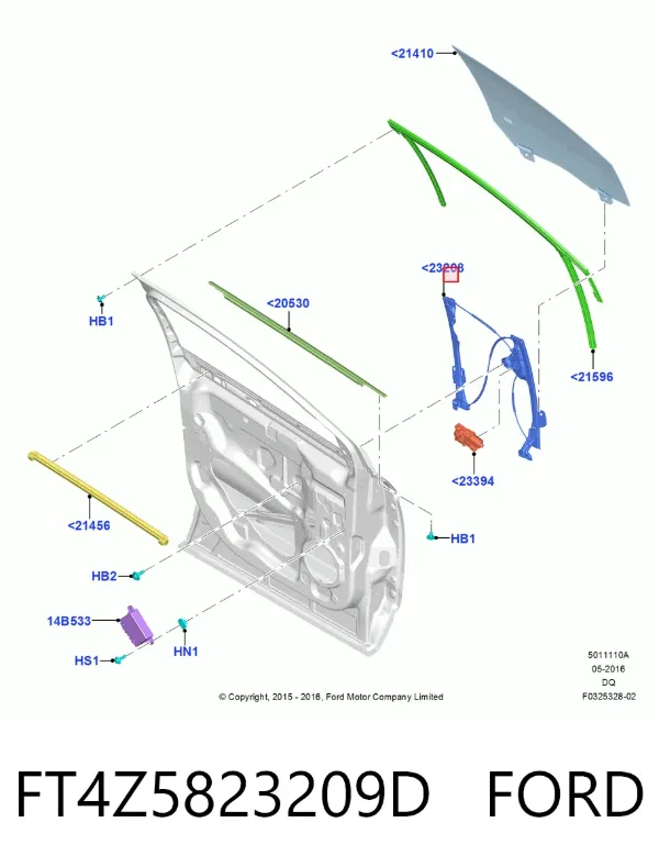 Стеклоподъемник передней левой двери FT4Z5823209D Ford