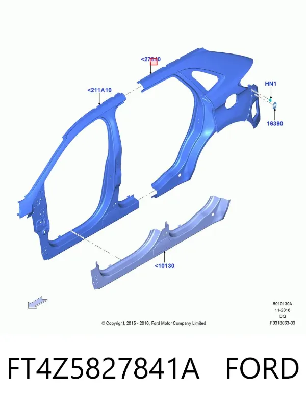 Крыло заднее левое FT4Z5827841A Ford