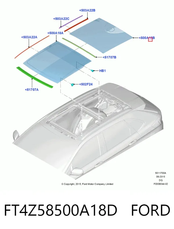 Крышка люка крыши FT4Z58500A18D Ford