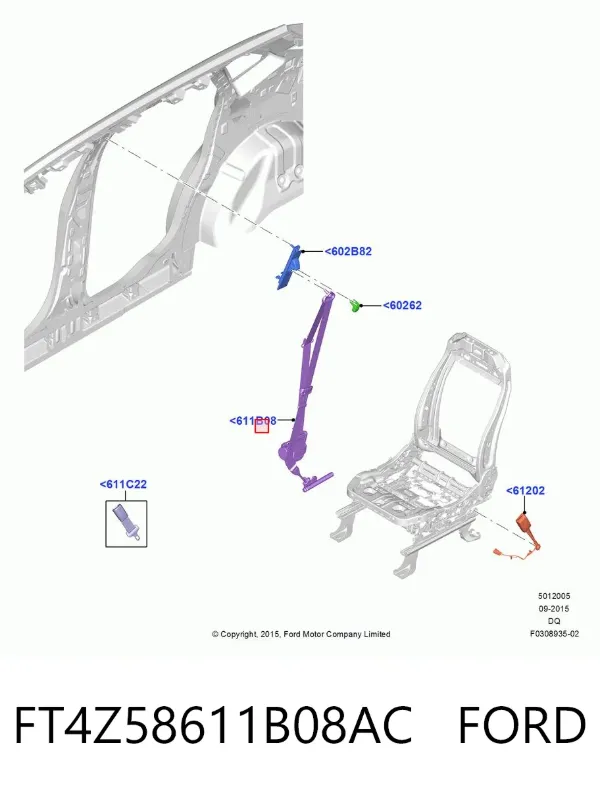 Ремень безопасности FT4Z58611B08AC Ford
