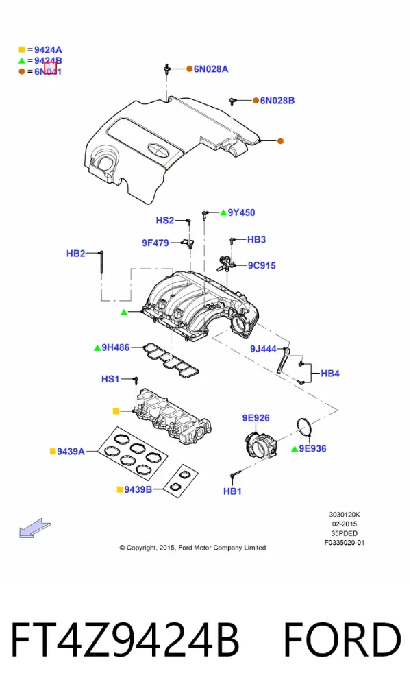 Впускной коллектор FT4Z9424B Ford