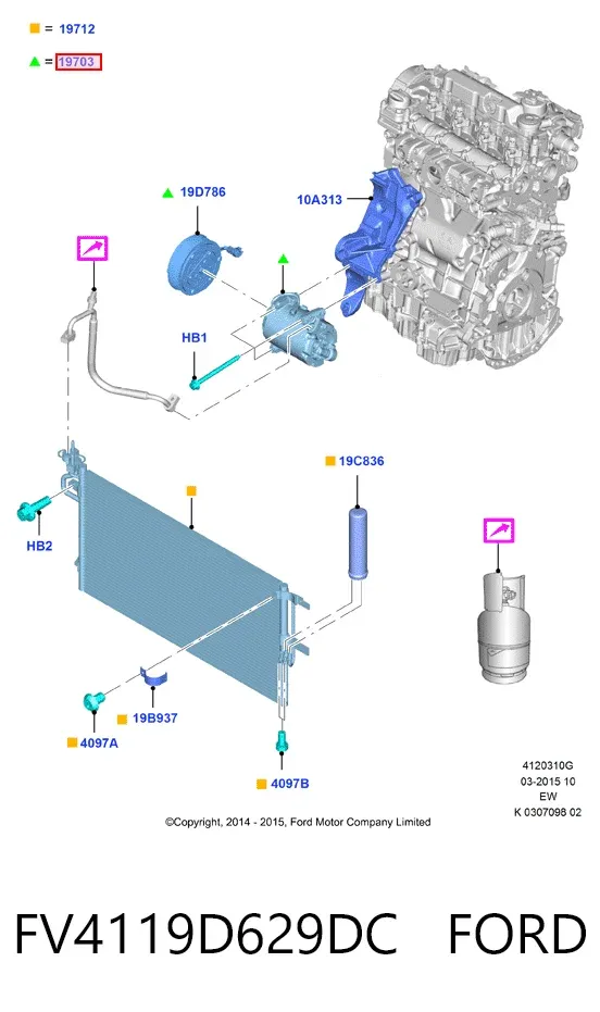 Компрессор кондиционера FV4119D629DC Ford