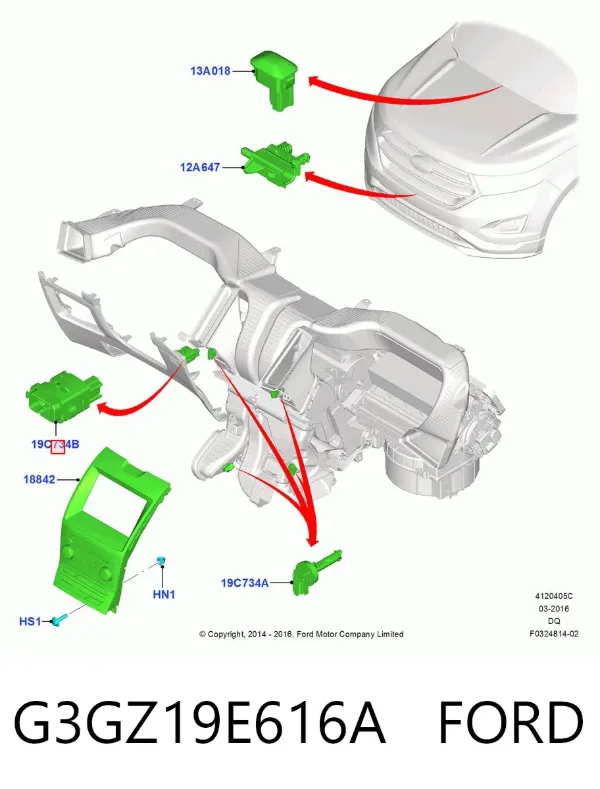 Датчик температуры салона G3GZ19E616A Ford
