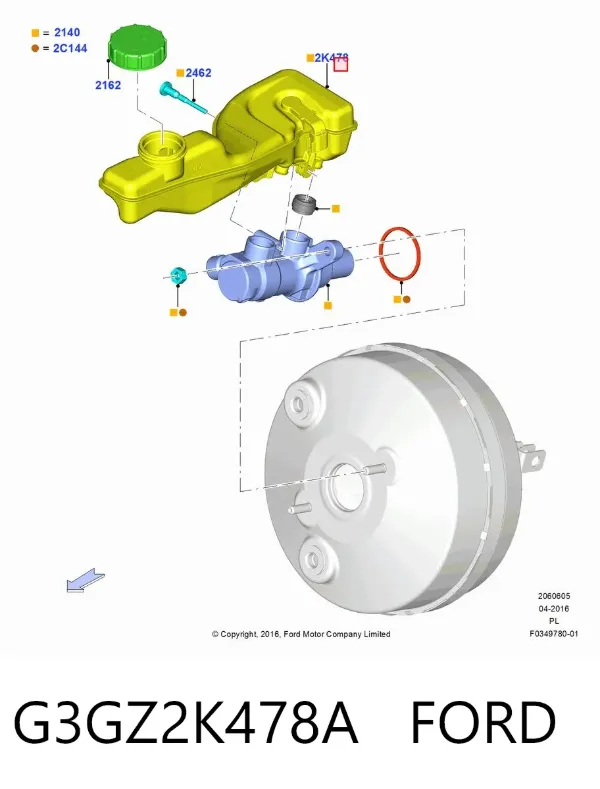Бачок тормозной G3GZ2K478A Ford