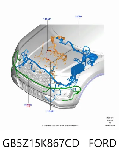 Кабель (провод) парктроника бампера переднего FORD GB5Z15K867CD