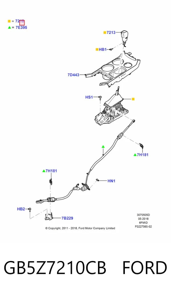 Кулиса переключения передач GB5Z7210CB Ford
