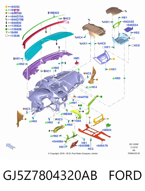 Торпедо GJ5Z7804320AB Ford
