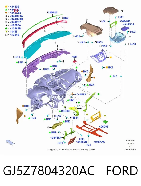 Торпедо GJ5Z7804320AC Ford