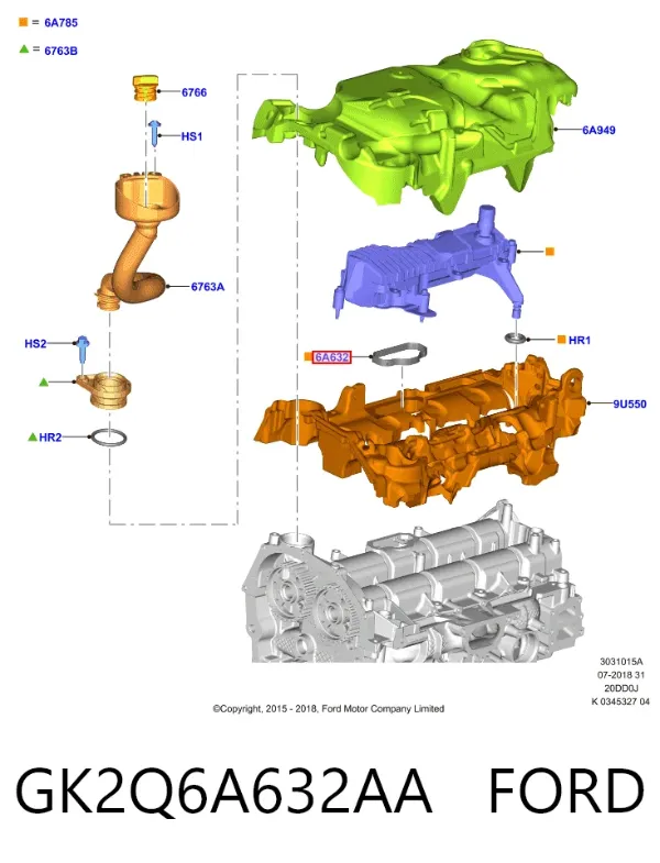 Прокладка маслоотделителя (сепаратора) системы ВКГ GK2Q6A632AA Ford