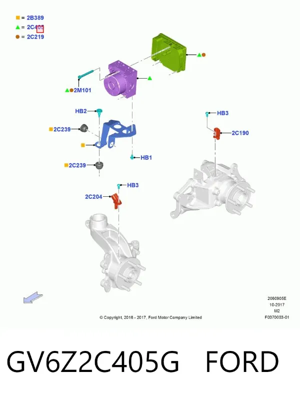 Блок управления АБС GV6Z2C405G Ford