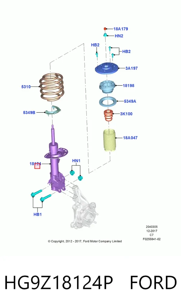 Амортизатор передний правый HG9Z18124P Ford