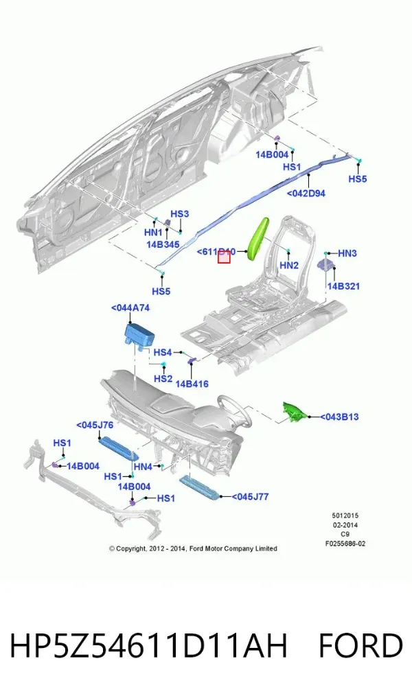 Подушка безопасности (AIRBAG) спинки сиденья левого HP5Z54611D11AH Ford