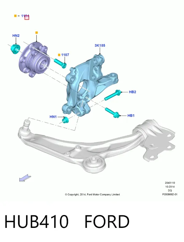 Передняя ступица HUB410 Ford