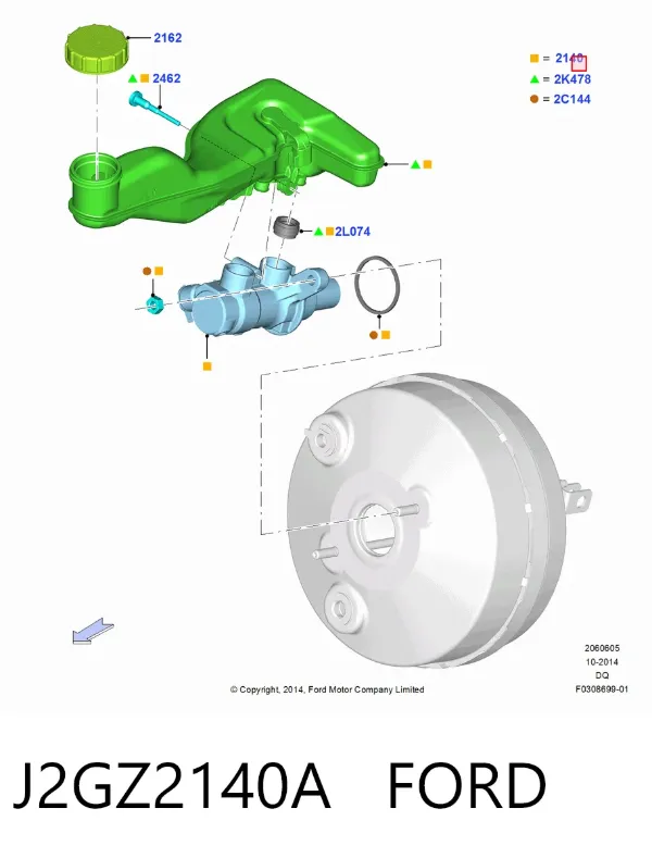 Главный тормозной цилиндр J2GZ2140A Ford