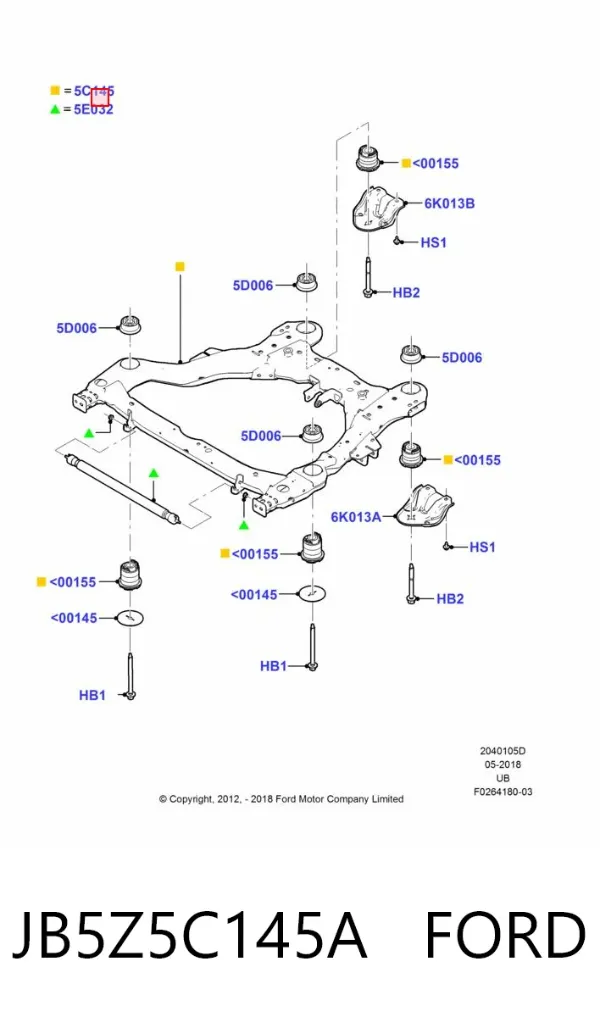 Подрамник передний JB5Z5C145A Ford