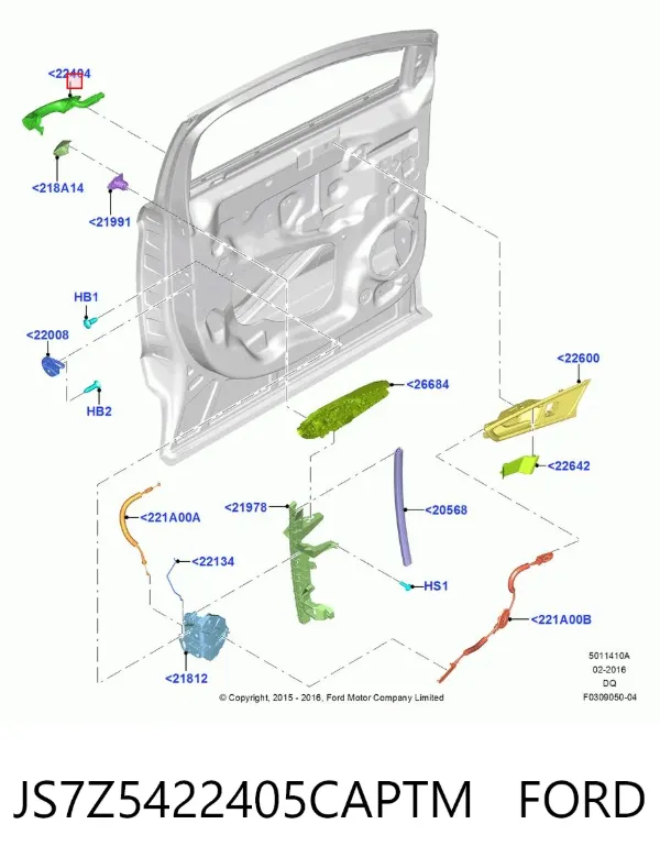 Ручка двери передней наружная левая JS7Z5422405CAPTM Ford