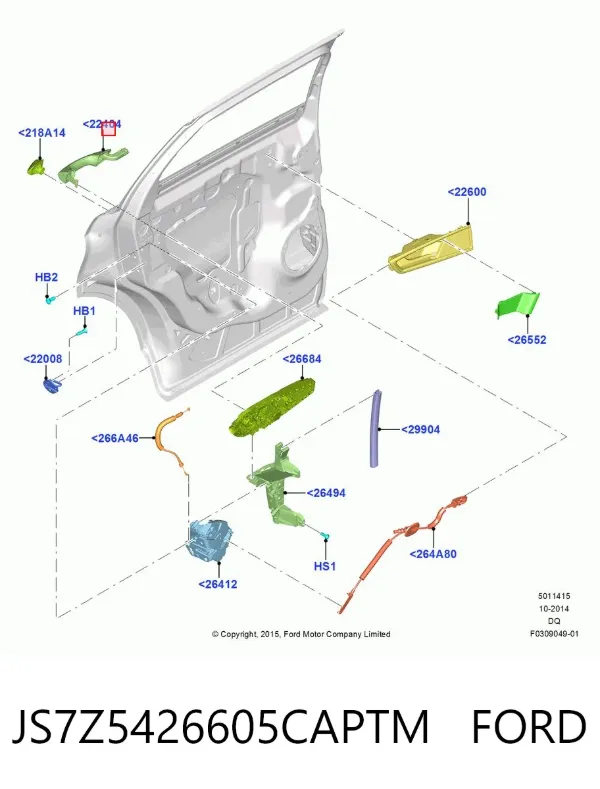Ручка двери задней наружная левая JS7Z5426605CAPTM Ford