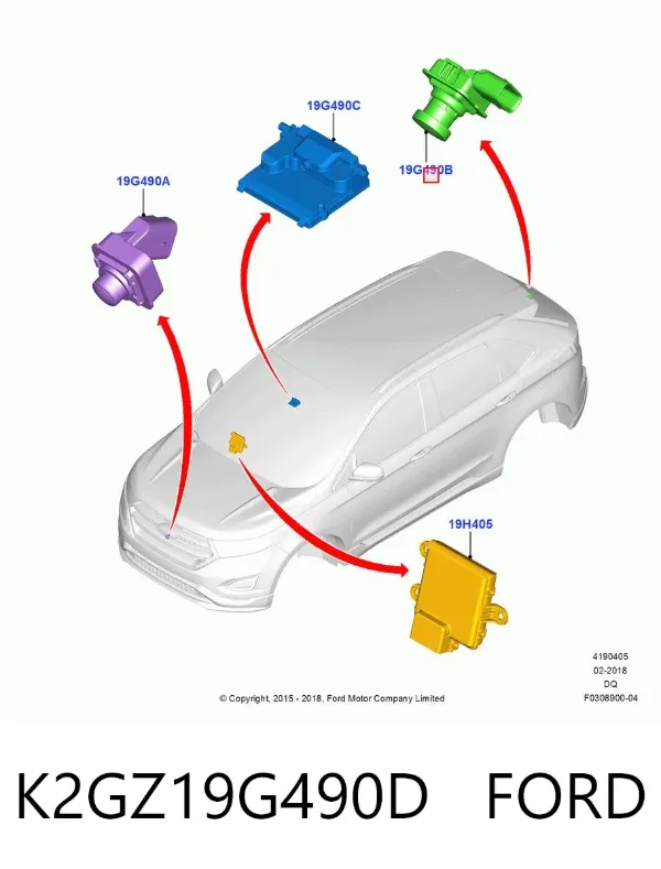 Камера заднего вида K2GZ19G490D Ford