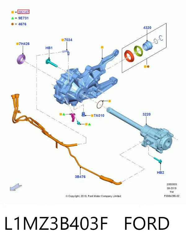 Передний редуктор L1MZ3B403F Ford